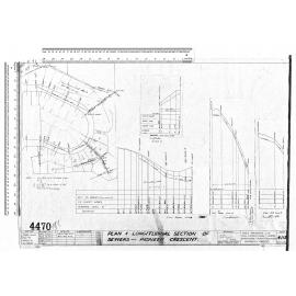 PLAN & LONGITUDINAL SECTION OF SEWERS - PIONEER CRESCENT