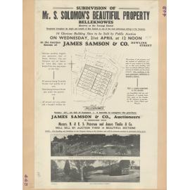 Subdivision of Mr Solomon's Beautiful Property, Belleknowes