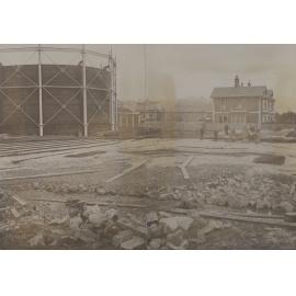 View of Gasometer During Extensions of Gasworks