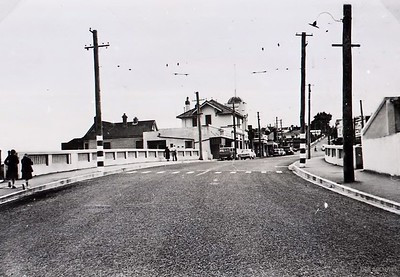 View across the Stuart Street Bridge looking toward Roslyn Shops c1953